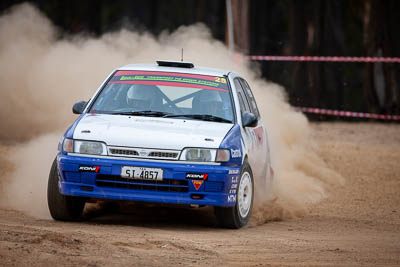 25;1994-Nissan-Sunny-GTi;25;29-November-2019;Alpine-Rally;Australia;Bairnsdale-Speedway;Daniel-Willson;East-Gippsland;Gippsland;Lee-Peterson;Nissan;P20;Rally;VIC;auto;classic;historic;motorsport;racing;super-telephoto;vintage