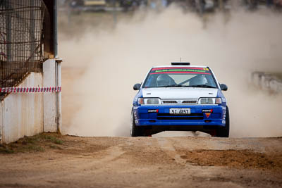 25;1994-Nissan-Sunny-GTi;25;29-November-2019;Alpine-Rally;Australia;Bairnsdale-Speedway;Daniel-Willson;East-Gippsland;Gippsland;Lee-Peterson;Nissan;P20;Rally;VIC;auto;classic;historic;motorsport;racing;super-telephoto;vintage