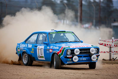 107;107;1976-Ford-Escort-RS1800;29-November-2019;Alpine-Rally;Australia;Bairnsdale-Speedway;C1;Claire-Buccini;East-Gippsland;Ford;Gippsland;Keith-Fackrell;Rally;VIC;auto;classic;historic;motorsport;racing;super-telephoto;vintage