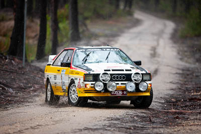 30-November-2019;Alpine-Rally;Audi-Quattro;Australia;Demo-2;Doug-Fernie;Gippsland;Hilary-Evans;Rally;VIC;auto;classic;historic;motorsport;racing;special-stage;super-telephoto;vintage