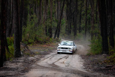 1;1;1983-BMW-320is;30-November-2019;Alpine-Rally;Australia;BMW;Ben-Barker;CRC;Damien-Long;Gippsland;Rally;VIC;auto;classic;historic;motorsport;racing;special-stage;super-telephoto;vintage