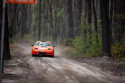 16;16;1985-Mazda-RX7;30-November-2019;Alpine-Rally;Australia;Gippsland;Mazda;P20;Phil-Hurle;Rally;Rowan-Woollard;VIC;auto;classic;historic;motorsport;racing;special-stage;super-telephoto;vintage
