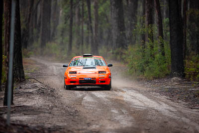 16;16;1985-Mazda-RX7;30-November-2019;Alpine-Rally;Australia;Gippsland;Mazda;P20;Phil-Hurle;Rally;Rowan-Woollard;VIC;auto;classic;historic;motorsport;racing;special-stage;super-telephoto;vintage