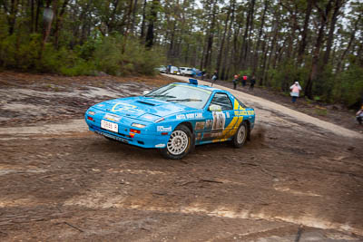 19;19;1986-Mazda-RX7;30-November-2019;Alpine-Rally;Andrew-Crawford;Australia;Gippsland;Jon-Waterhouse;Mazda;P20;Rally;VIC;auto;classic;historic;motorsport;racing;special-stage;vintage;wide-angle