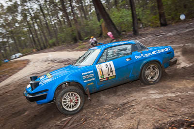 24;1980-Triumph-TR8;24;30-November-2019;Alpine-Rally;Australia;C1;Gippsland;Guy-Ruggles;Matthew-Ruggles;Rally;Triumph;VIC;auto;classic;historic;motorsport;racing;special-stage;vintage;wide-angle