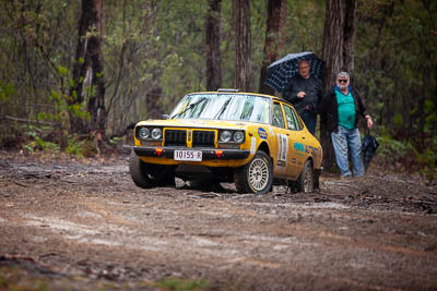 32;1977-Datsun-200B;30-November-2019;32;Alpine-Rally;Australia;Darkie-Barr-Smith;Datsun;Gippsland;Jono-Forrest;P81;Rally;VIC;auto;classic;historic;motorsport;racing;special-stage;super-telephoto;vintage