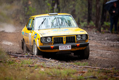 32;1977-Datsun-200B;30-November-2019;32;Alpine-Rally;Australia;Darkie-Barr-Smith;Datsun;Gippsland;Jono-Forrest;P81;Rally;VIC;auto;classic;historic;motorsport;racing;special-stage;super-telephoto;vintage