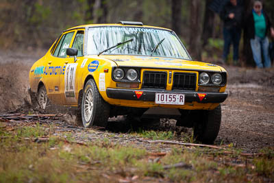 32;1977-Datsun-200B;30-November-2019;32;Alpine-Rally;Australia;Darkie-Barr-Smith;Datsun;Gippsland;Jono-Forrest;P81;Rally;VIC;auto;classic;historic;motorsport;racing;special-stage;super-telephoto;vintage