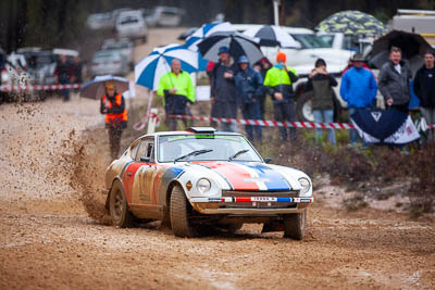 41;1971-Datsun-240Z;30-November-2019;41;Alpine-Rally;Australia;Datsun;Gippsland;P81;Peter-Dimmock;Rally;Russell-Hannah;Topshot;VIC;auto;classic;historic;motorsport;racing;special-stage;super-telephoto;vintage