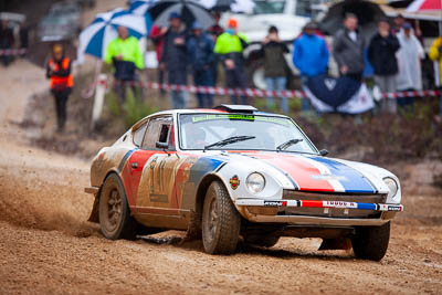 41;1971-Datsun-240Z;30-November-2019;41;Alpine-Rally;Australia;Datsun;Gippsland;P81;Peter-Dimmock;Rally;Russell-Hannah;VIC;auto;classic;historic;motorsport;racing;special-stage;super-telephoto;vintage