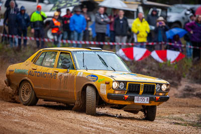 32;1977-Datsun-200B;30-November-2019;32;Alpine-Rally;Australia;Darkie-Barr-Smith;Datsun;Gippsland;Jono-Forrest;P81;Rally;VIC;auto;classic;historic;motorsport;racing;special-stage;super-telephoto;vintage