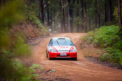 18;18;1996-Honda-Civic;30-November-2019;Alpine-Rally;Andrew-Benefield;Australia;Brett-Middleton;Gippsland;Honda;P20;Rally;VIC;auto;classic;historic;motorsport;racing;special-stage;super-telephoto;vintage