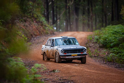 3;3;30-November-2019;Alpine-Rally;Australia;Brendan-Reeves;CRC;Datsun;Datsun-1600;Gippsland;Rally;Rhianon-Gelsomino;VIC;auto;classic;historic;motorsport;racing;special-stage;super-telephoto;vintage