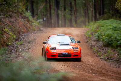 16;16;1985-Mazda-RX7;30-November-2019;Alpine-Rally;Australia;Gippsland;Mazda;P20;Phil-Hurle;Rally;Rowan-Woollard;VIC;auto;classic;historic;motorsport;racing;special-stage;super-telephoto;vintage