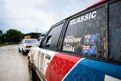 28;1979-Datsun-Stanza;28;30-November-2019;Alpine-Rally;Australia;C1;Darryn-Snooks;Datsun;Gippsland;Michael-Foreshew;Orbost-Service;Rally;VIC;auto;classic;historic;motorsport;racing;vintage;wide-angle